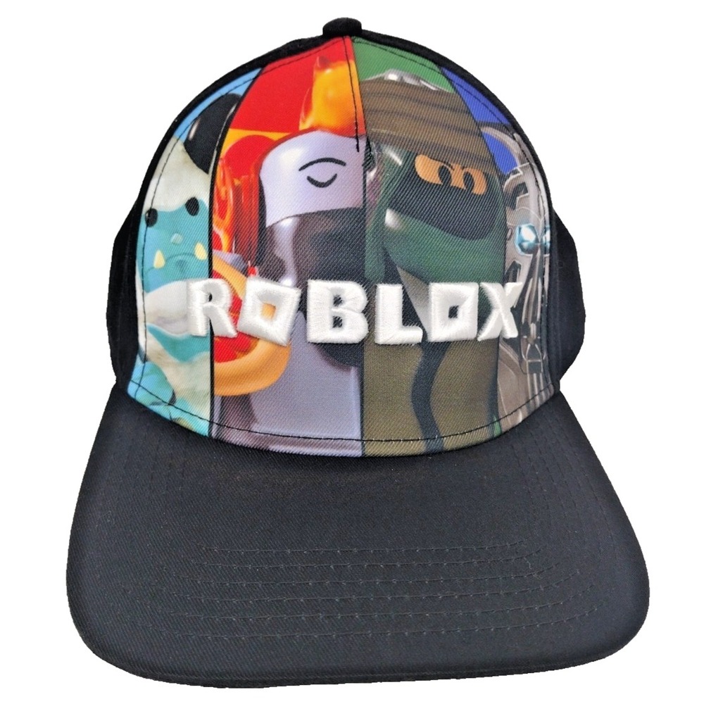 Roblox Colorful Kids Snapback Hat Cap Black Embroidered